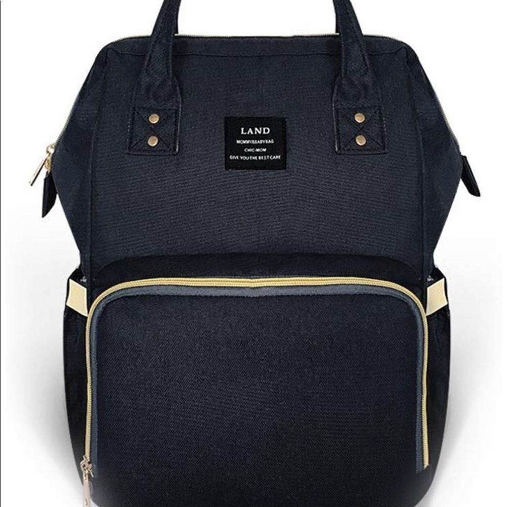 Black Diaper Bag Backpack